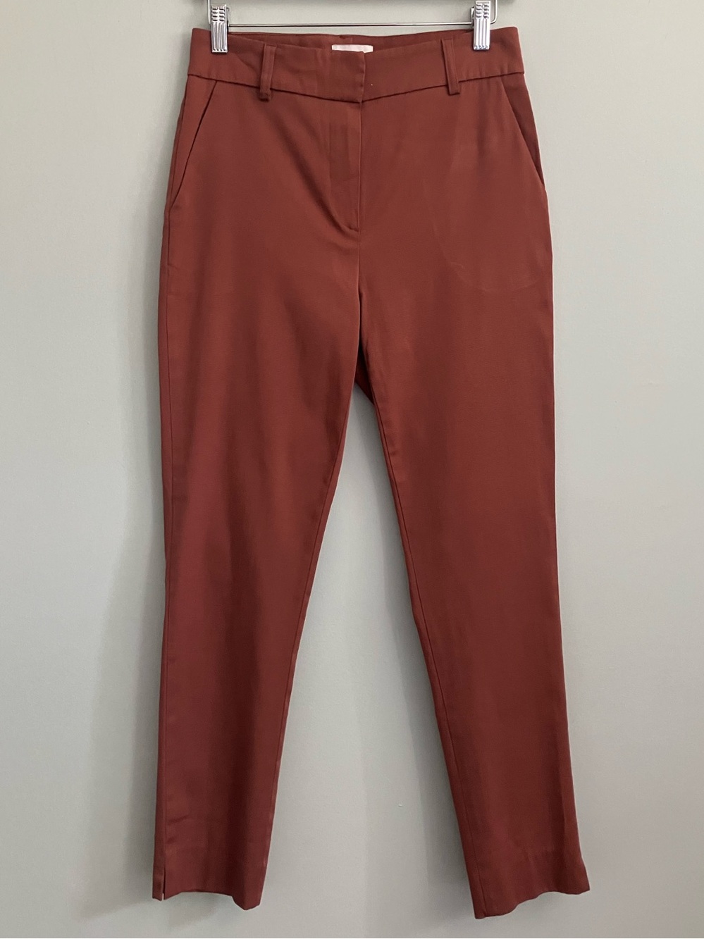 CLASS Terracotta Micro Ribbed High Rise Slim Leg Trouser Size 6